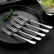再补券、天降福利：onlycook 不锈钢水果叉 5支套装