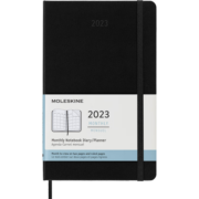 魔力斯奇那Moleskine 2023年12个月 经典日程本笔记本月记本商务记录本子 大型黑色硬面