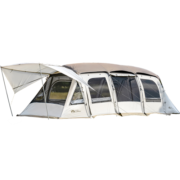 牧高笛（MOBIGARDEN）帐篷 户外露营两室一厅大空间防风防雨多门大前厅隧道帐篷揽盛 揽盛4杆/晨雾白