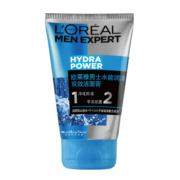 欧莱雅(LOREAL)男士水能润泽双效洁面膏 100ml(男士洗面奶 清洁毛孔)