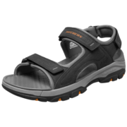 斯凯奇（Skechers）凉鞋男2023夏季运动休闲软底外穿沙滩鞋潮流拖鞋204105父亲节礼物 黑色/BLK 41