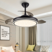 20点开始、前5分钟：NVC Lighting 雷士照明 星弧系列风扇灯 36瓦黑色-RA95六档调风-三色调光