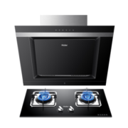 海尔（Haier）侧吸式抽油烟机 智慧自清洗 18.5m³/min大吸力 升级4.5kW大火力烟灶套装E800C6J+QE5B0(天然气)