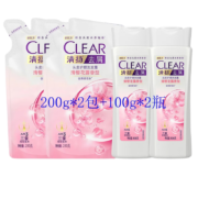 京喜特价、概率券：清扬洗发水樱花香200g*2包+100g*2瓶 共600g