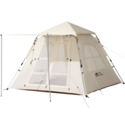 牧高笛（MOBIGARDEN）自动帐篷 户外露营大门厅3-4人公园帐零动160 NX22561007 米白