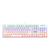 微星（MSI） GK50Z 终结者 有线机械键盘 RGB电竞游戏键盘 办公电脑键盘  吃鸡键盘 GK50Z 白色【104键】 茶轴