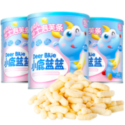 小鹿蓝蓝_推荐_婴幼儿泡芙条 6个月以上宝宝零食手指泡芙冻干条 芝士味3罐