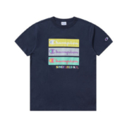 CHAMPION 冠军 T恤春夏男女彩虹印花纯棉圆领短袖情侣上衣潮牌