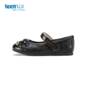 天美意（TEENMIX）童鞋女童皮鞋公主鞋软底儿童单鞋春秋季新款女孩子小皮鞋 黑色 33码(适合脚长207mm)