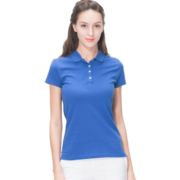 TOMMY HILFIGER 汤米·希尔费格 汤米 女士翻领经典纯色修身休闲上衣短袖POLO衫 美码偏大一码