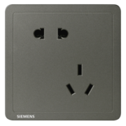 西门子（SIEMENS） 西门子开关插座面板 致典系列烟金灰色开关插座 斜五孔插座