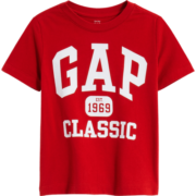 Gap男女幼童LOGO字母纯棉短袖T恤880852 夏季款儿童装运动亲子款 红色 110cm(5岁)