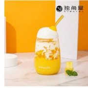 Rhino.life 独角犀 玻璃趣彩系列 吸管杯 500ml 果味黄