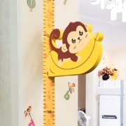 浪漫满屋 卡通身高尺 墙贴3d立体 普通款-香蕉猴