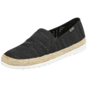 斯凯奇（Skechers）渔夫鞋夏季平底鞋女士一脚蹬休闲鞋子软底透气网面浅口113237 黑色/BLK 37.5