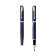 派克（PARKER）圆珠笔 签字笔 宝珠笔 商务办公  学生练字书法文具套装 IM系列蓝色白夹宝珠笔