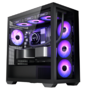 618预售：爱国者（aigo）新品台式电脑主机箱  镜mini 黑色 海景房