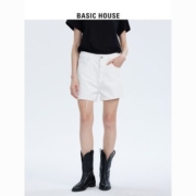 Basic House/百家好高腰热裤女2023夏季新款外穿时尚休闲牛仔裤女