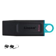 金士顿（Kingston） u盘 USB3.2 Gen 1 DTX高速车载闪存优盘 64G 标品 送 转接头+挂绳