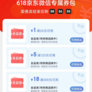 京东618 微信专享 24元全品类券包