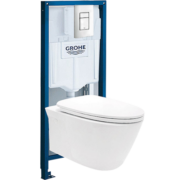 高仪（GROHE）原装进口壁挂马桶挂墙式马桶隐藏水箱家用冲落式墙排座便器墙排 全套马桶39321+38528001