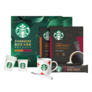 星巴克（Starbucks）速溶咖啡 黑咖啡套装 （黑咖中度+深度盒装）+随星杯9颗装*2