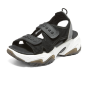 斯凯奇（SKECHERS）小奶熊女透气厚底运动沙滩鞋机甲凉鞋119310 黑色/BLK 37