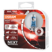 欧司朗（OSRAM）新激光夜行者H4汽车大灯远近光卤素灯增亮150% 2支装  12V 60/55W