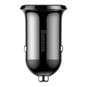 倍思（Baseus）车载充电器点烟器一拖二双USB扩展车充4.8A快充适用于华为小米苹 迷你小巧【双USB+4.8A快充版】黑色