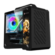 玩嘉 铝元素黑手提紧凑便携ITX/MATX侧透240水冷台式迷你纯白电脑小机箱type-c接口显卡