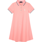 HAZZYS品牌童装哈吉斯女童连衣裙夏季新品中大童休闲纯色Polo裙子 塔塔粉 160cm