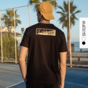 卡宾男装休闲黑色圆领短袖T恤春夏款简约印花街头潮流时尚青年A