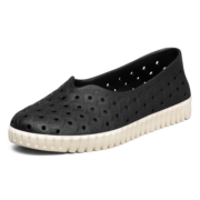 斯凯奇（SKECHERS）春季女子一脚蹬镂空洞洞鞋包头雨鞋111203 黑色/BLK 38