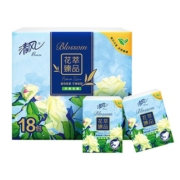 清风手帕纸花萃臻品5层6张18包小包面巾纸