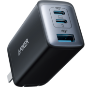 ANKER安克 氮化镓充电器GaN2 65W三口快充大功率小体积iPhone13/12/11/华为/小米手机笔记本充电头黑