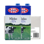 妙可Mlekovita脱脂0.5UHT纯牛奶 1L*12盒 整箱装