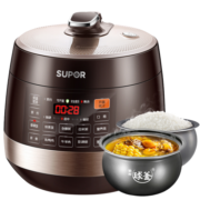 苏泊尔（SUPOR）电压力锅双胆 5L球釜电高压锅 家用智能电饭锅4-5-8人电饭锅电饭煲 5L双胆电压锅防水面板