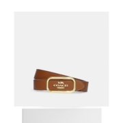 Coach Outlet Morgan 矩形搭扣腰带，25 毫米 - 金色/便士 【美国