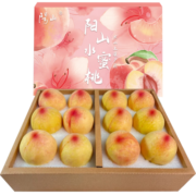 正宗阳山水蜜桃 新鲜水果桃子 时令水果节日礼盒 特级一级果5-6两8个礼盒装