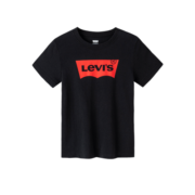 Levi's李维斯儿童短袖t恤男童上衣纯棉薄款童装夏季圆领衣服 正黑色(6755) 150/72(M)
