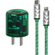 黑鱼（ounuo） 电力蘑菇氮化镓苹果充电器20W快充头USB-C手机充电器套装适用苹果华为 绿色_电力蘑菇单头20W（提速400%）