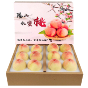 需抢券：阳山水蜜桃 正宗无锡阳山水蜜桃 特选一级果3两-4两 12个礼盒装