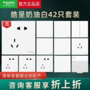 施耐德正品皓呈全屋套餐开关插座面板暗装五孔插座双控开关42只装