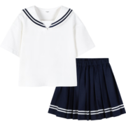 巴拉巴拉童装女童休闲套装夏装儿童大童JK百褶裙甜美学院
