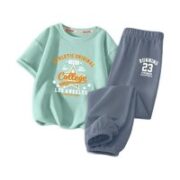 JEANSWEST 真维斯 儿童运动套装  纯棉防蚊裤短袖套装