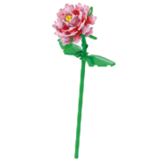 哲高 积木拼装花束花坊拼插组装玫瑰花满天星百合花菊花装饰品DIY摆件创意礼物送老婆女生节日生日礼物 牡丹花