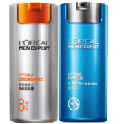 欧莱雅（LOREAL）男士早晚滋润乳液护肤品套装(提亮+保湿)乳液面霜男士 生日礼物