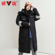 雅鹿反季情侣羽绒服女加厚长款工装派克服时尚休闲潮流保暖外套