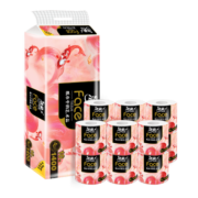 洁柔FACE油画锦鲤卷纸卫生纸4层10卷140g有芯卷筒纸厕纸家庭版量贩装