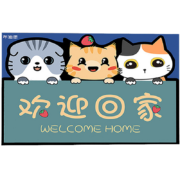 概率券: 尊潮 入户门地垫 蓝色招财猫 40*60cm